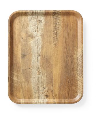 Plateau de service en mélamine avec imprimé bois, AmerBox, Bois, 330x430mm — 508879