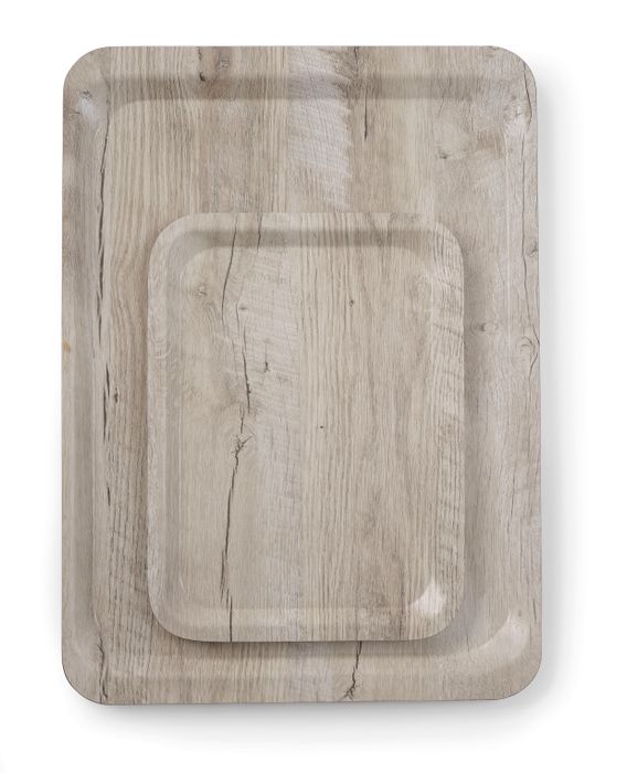 Dienblad van melamine met hout bedrukking, AmerBox, Hout licht, 240x340mm — 508909