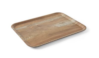 Dienblad van melamine met hout bedrukking, AmerBox, Hout, 370x530mm — 508947