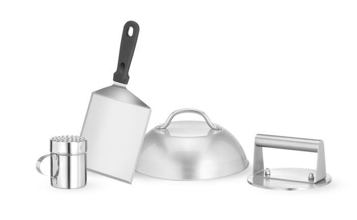 Set smash burger, HENDI, Argent, ⌀160x(H)85mm — 513217