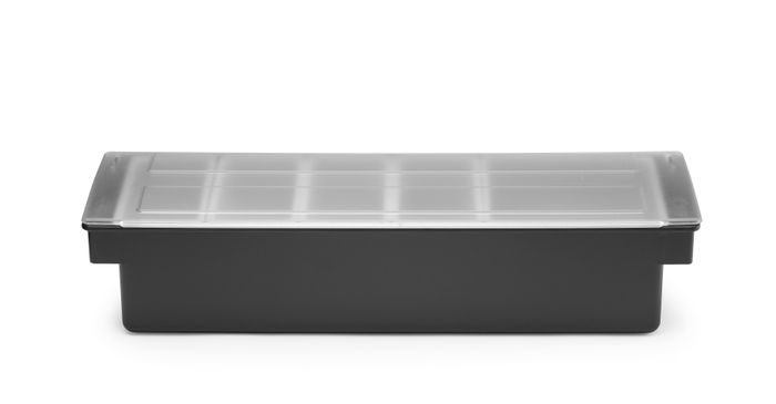 Ingrediëntenhouder - 5 containers, BarUp, Zwart, 480x150x(H)100mm — 552131