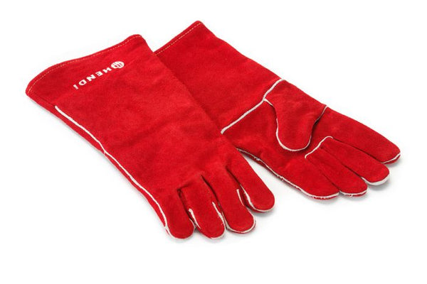 Hittebestendige handschoenen, leer, HENDI, Rood, 2 st., (L)410mm — 556580