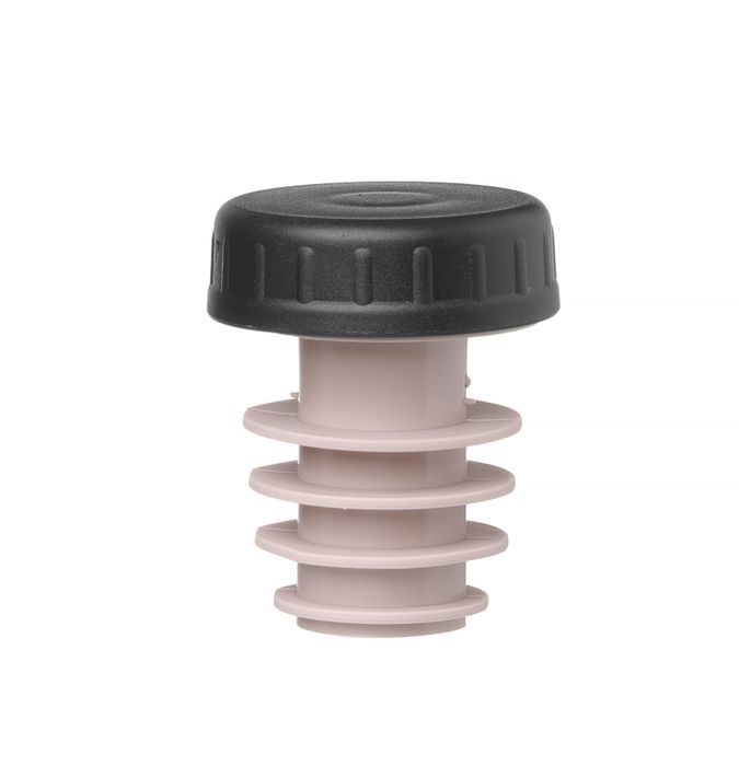 Stopper met dop – 6 stuks., BarUp, Zwart, 6 st., ⌀30x(H)37mm — 595565