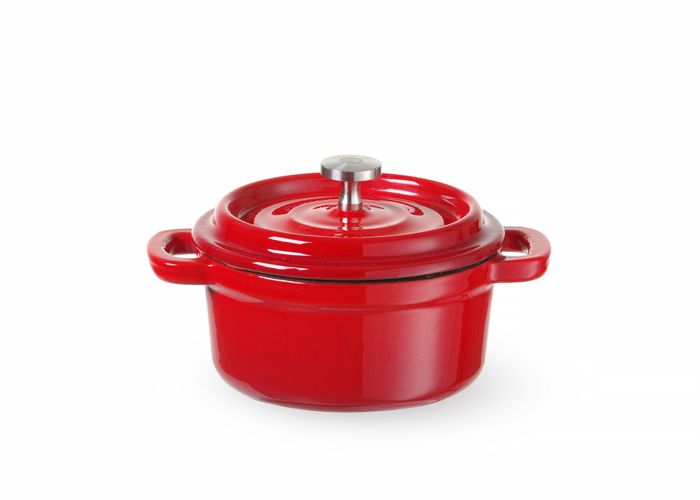 Cocotte en fonte émaillée, HENDI, 0,27L, Rouge, 130x100x(H)48mm, Rond — 626856