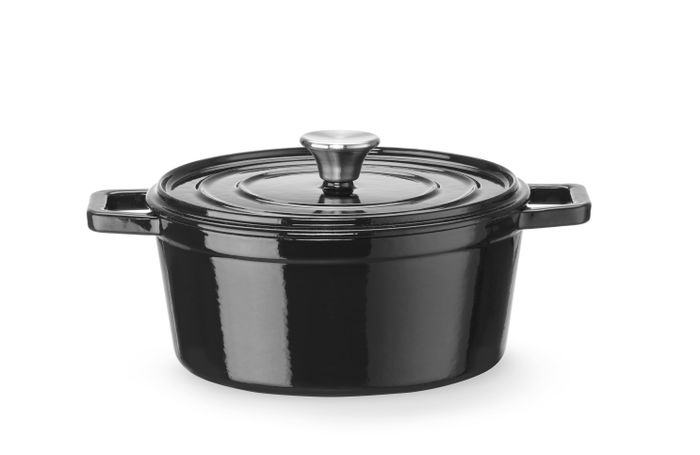 Cocotte en fonte émaillée, HENDI, 3,7L, Noir, 317x240x(H)105mm, Rond — 626870