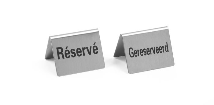 Tafelstandaard Gereserveerd, HENDI, Gereserveerd / Reservé, 4 st., 50x35x(H)40mm — 663691