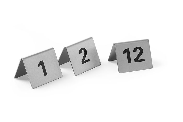 Tafelstandaard nummers, HENDI, Nummers 1-12, 50x35x(H)40mm — 663844