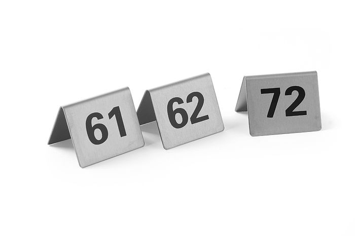 Tafelstandaard nummers, HENDI, Nummers 61-72, 50x35x(H)40mm — 663899