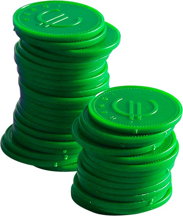 Consumptiemunten - 100 st., BarUp, Groen, 100 st., ⌀25mm — 665138
