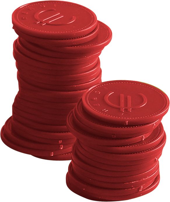 Consumptiemunten - 100 st., BarUp, Rood, 100 st., ⌀25mm — 665145