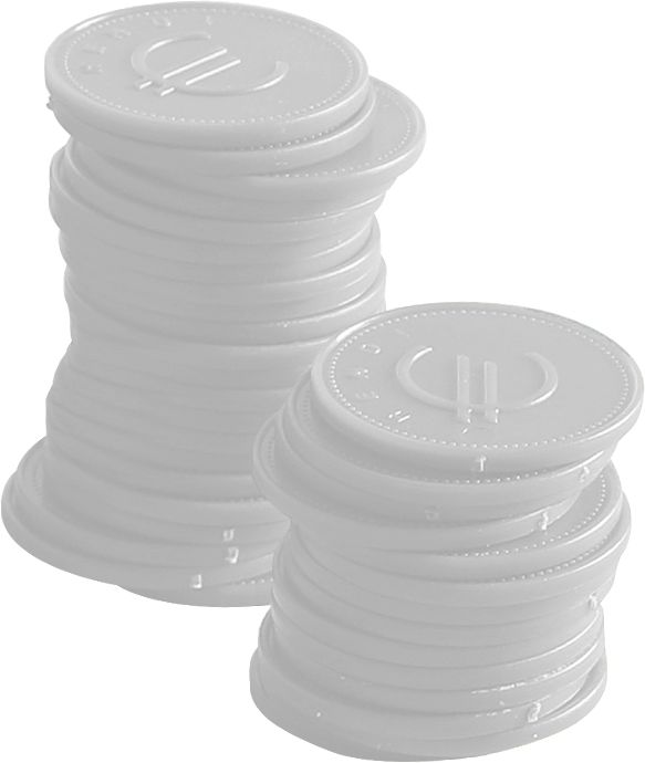 Consumptiemunten - 100 st., BarUp, Wit, 100 st., ⌀25mm — 665152