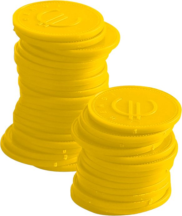 Consumptiemunten - 100 st., BarUp, Geel, 100 st., ⌀25mm — 665381
