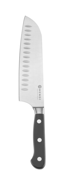 Couteau Santoku 180 mm, forgé, HENDI, Profi Line PLUS, Noir, (L)307mm — 783795