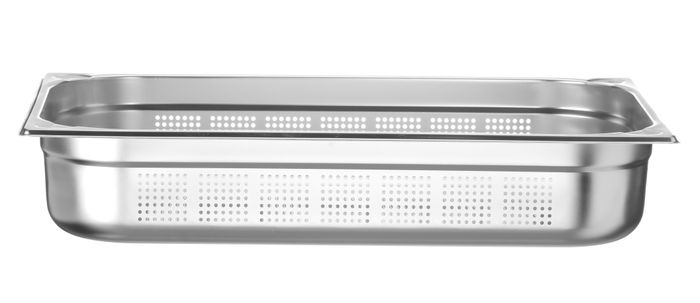 GN 1/1-container, geperforeerd, HENDI, Profi Line PLUS, GN 1/1, 14L, Zilver, 530x325x(H)100mm — 818022