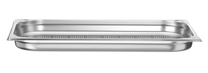 GN 1/1-container, geperforeerd, HENDI, Profi Line PLUS, GN 1/1, 5L, Zilver, 530x325x(H)40mm — 818046