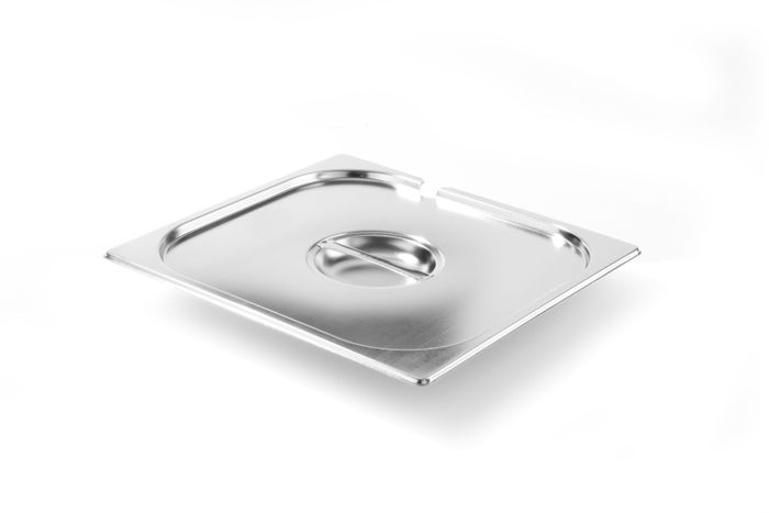 Deksel voor GN containers met lepeluitsparing, HENDI, Profi Line PLUS, GN 2/3, Zilver, 354x325mm — 819005