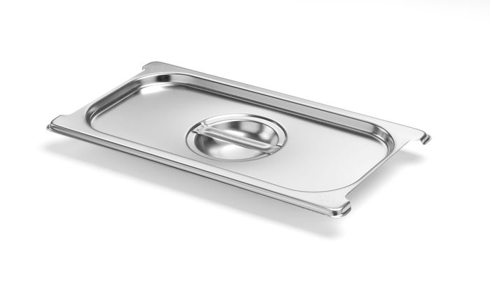 Couvercle pour bacs GN avec encoche pour poignée, HENDI, Profi Line PLUS, GN 1/3, Argent, 325x176mm — 819074