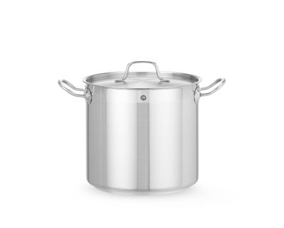 Kookpan hoog - met deksel, HENDI, Profi Line, 9,8L, ⌀240x(H)220mm — 832400