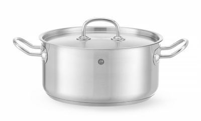 Kookpan laag - met deksel, HENDI, Kitchen Line, 4,9L, ⌀240x(H)110mm — 836026
