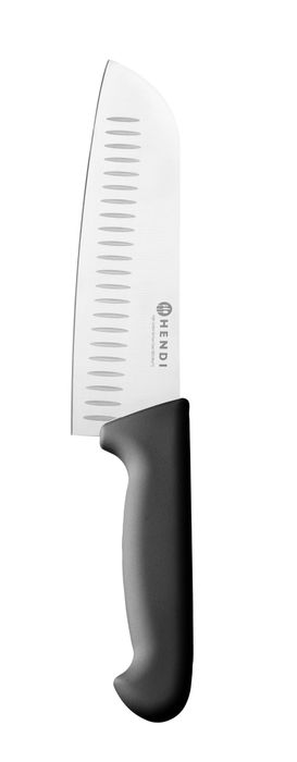 Santoku mes, 180 mm, universeel, HENDI, Profi Line, Zwart, (L)295mm — 845264