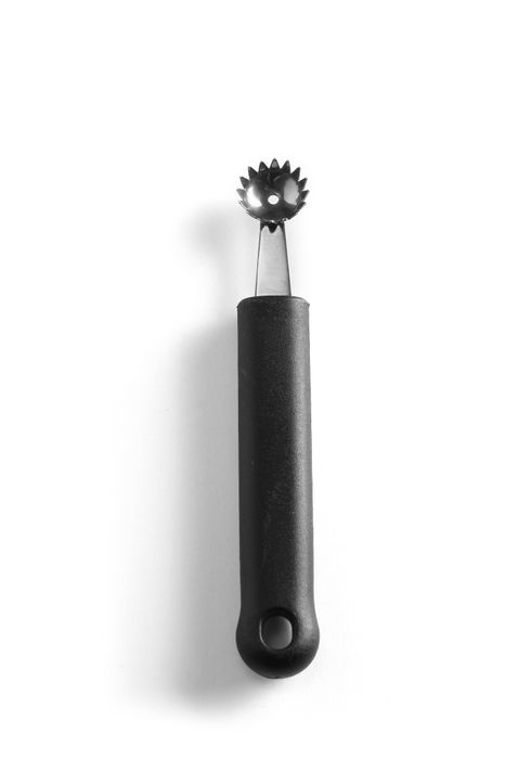 Meloenbolletjeslepel gekarteld, HENDI, Zwart, (L)150mm — 856024