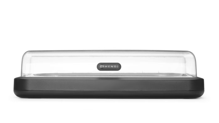 Koeldisplay UNIQ, HENDI, designed by Robert Bronwasser, GN 1/1, Zwart, 593x389x(H)147mm, Rechthoekig — 871904