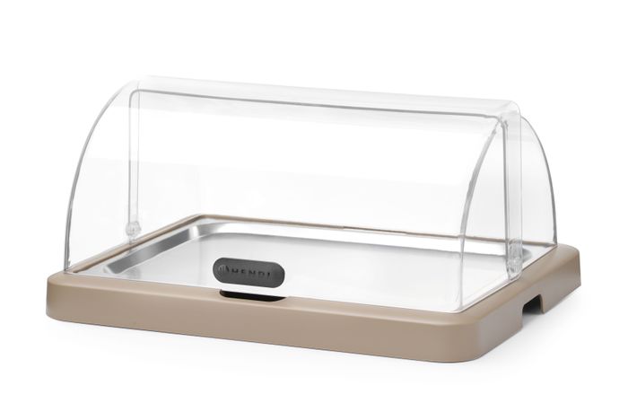 Koeldisplay met rolltop “Duo” UNIQ, HENDI, designed by Robert Bronwasser, Enkel, Beige, 460x355x(H)220mm, Rechthoekig — 871942