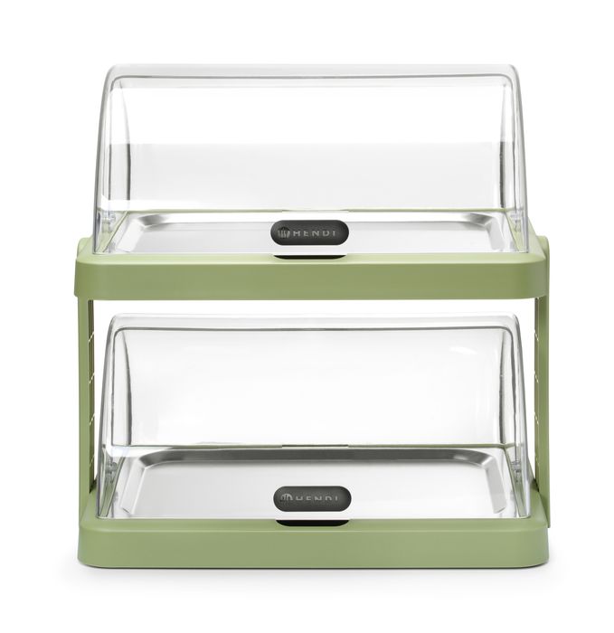Vitrine réfrigérante à couvercle coulissant Duo UNIQ, HENDI, designed by Robert Bronwasser, Double, Vert, 480x355x(H)480mm, Rectangulaire — 871973