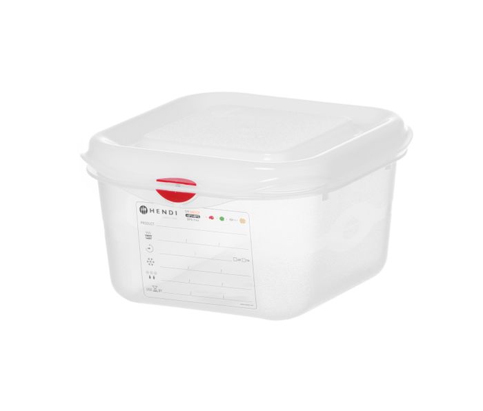 Bac GN 1/6, polypropylène, HENDI, GN 1/6, 1,7L, Transparent, 176x162x(H)100mm, Rectangulaire — 873168