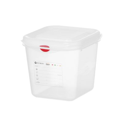 GN-bak 1/6, polypropyleen, HENDI, GN 1/6, 2,6L, Transparant, 176x162x(H)150mm, Rechthoekig — 873175