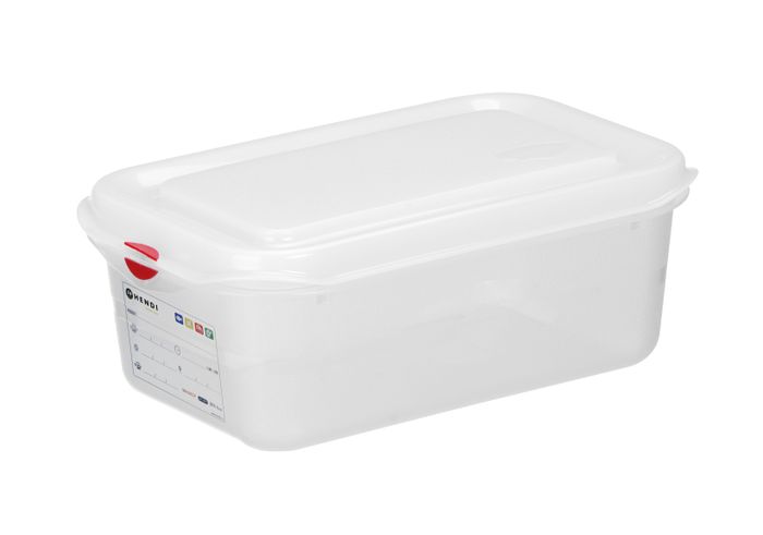 Container GN 1/4 polypropyleen, HENDI, GN 1/4, 2,8L, Transparant, 265x162x(H)100mm, Rechthoekig — 873199