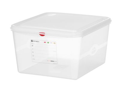 GN-bak 2/3, polypropyleen, HENDI, GN 2/3, 19L, Transparant, 354x325x(H)200mm, Rechthoekig — 873328