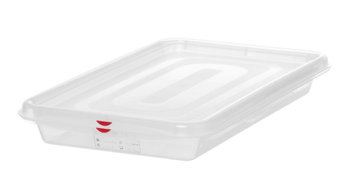 Bac gastronorme GN 1/1, polypropylène, HENDI, GN 1/1, 8L, Transparent, 530x325x(H)65mm, Rectangulaire — 873335