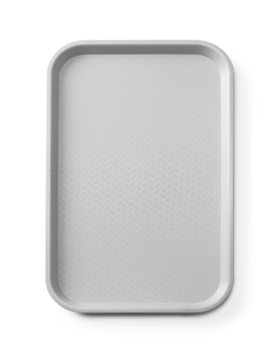 Plateau fastfood en polypropylène GN 1/1, AmerBox, GN 1/1, Gris clair, 530x325x(H)20mm, Rectangulaire — 878538