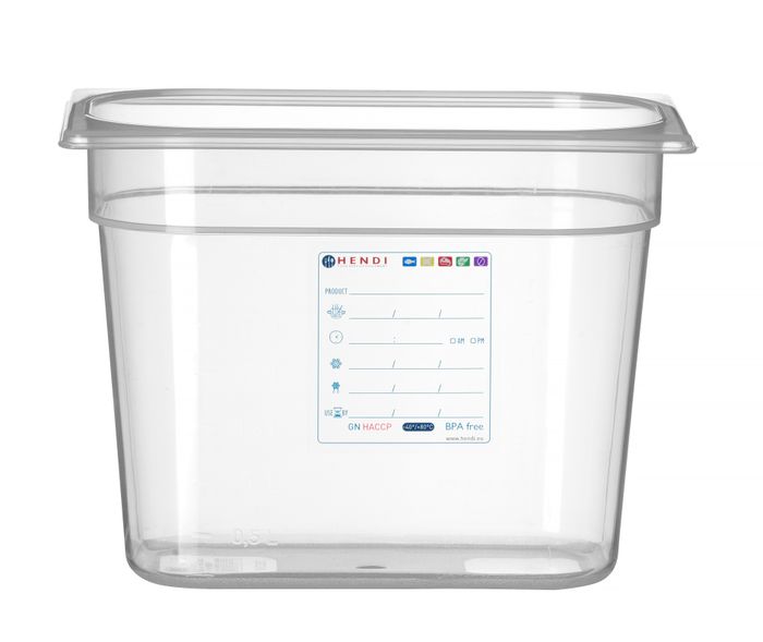 Container GN 1/4, HENDI, GN 1/4, 5,5L, Transparant, 265x162x(H)200mm — 880357