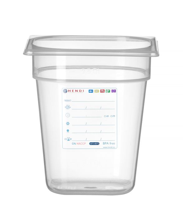 Container GN 1/6, HENDI, GN 1/6, 3,4L, Transparant, 176x162x(H)200mm — 880456