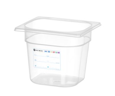 Bac Gastronorme 1/6, HENDI, GN 1/6, 2,4L, Transparent, 176x162x(H)150mm — 880463