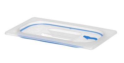 Couvercles pour bacs GN en polypropylène avec fermeture hermétique, HENDI, GN 1/4, Transparent, 265x162mm — 881835