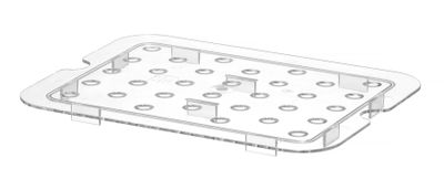 Lekrooster voor GN containers COOL, HENDI, COOL, GN 1/2, Transparant, 325x265mm — 882559