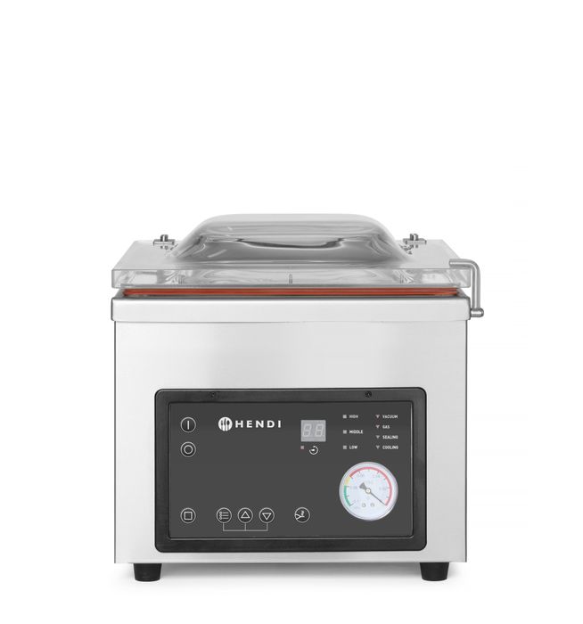 Vacuümverpakkingsmachine met kamer, HENDI, Profi Line, sealstrip 260 mm, 230V/370W, 330x480x(H)360mm — 975251