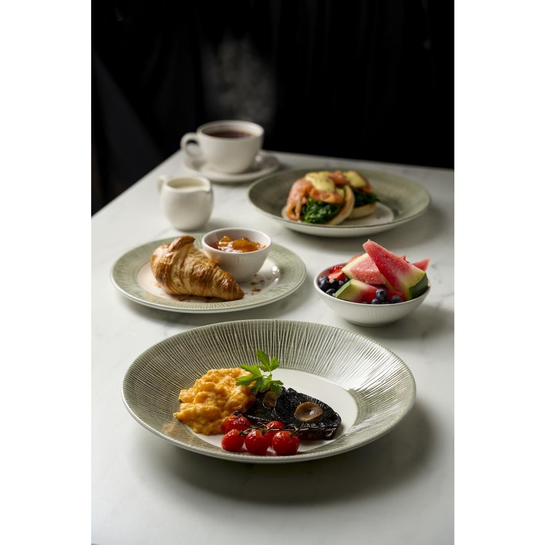 Assiettes classiques Churchill Bamboo Ceramic Spinwash Alpines 167mm (lot de 12) — HR432