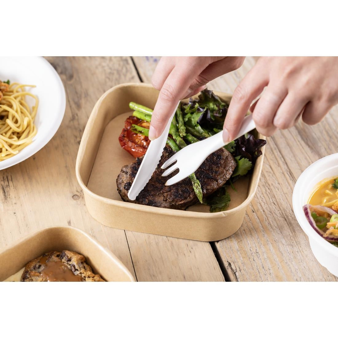 Fourchettes en papier Fiesta Compostable 155 mm (lot de 100) — HT483