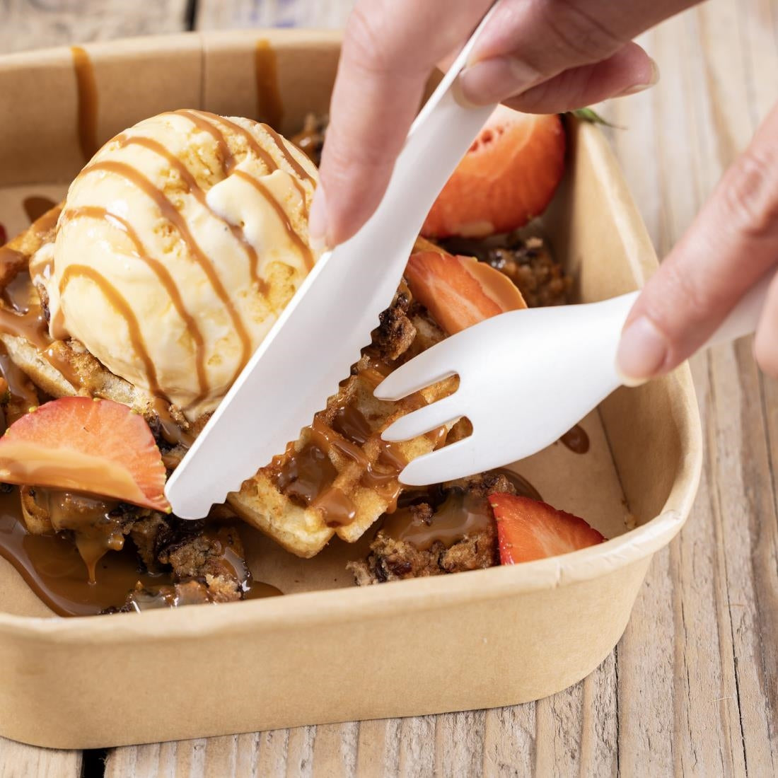 Fourchettes en papier Fiesta Compostable 155 mm (lot de 100) — HT483