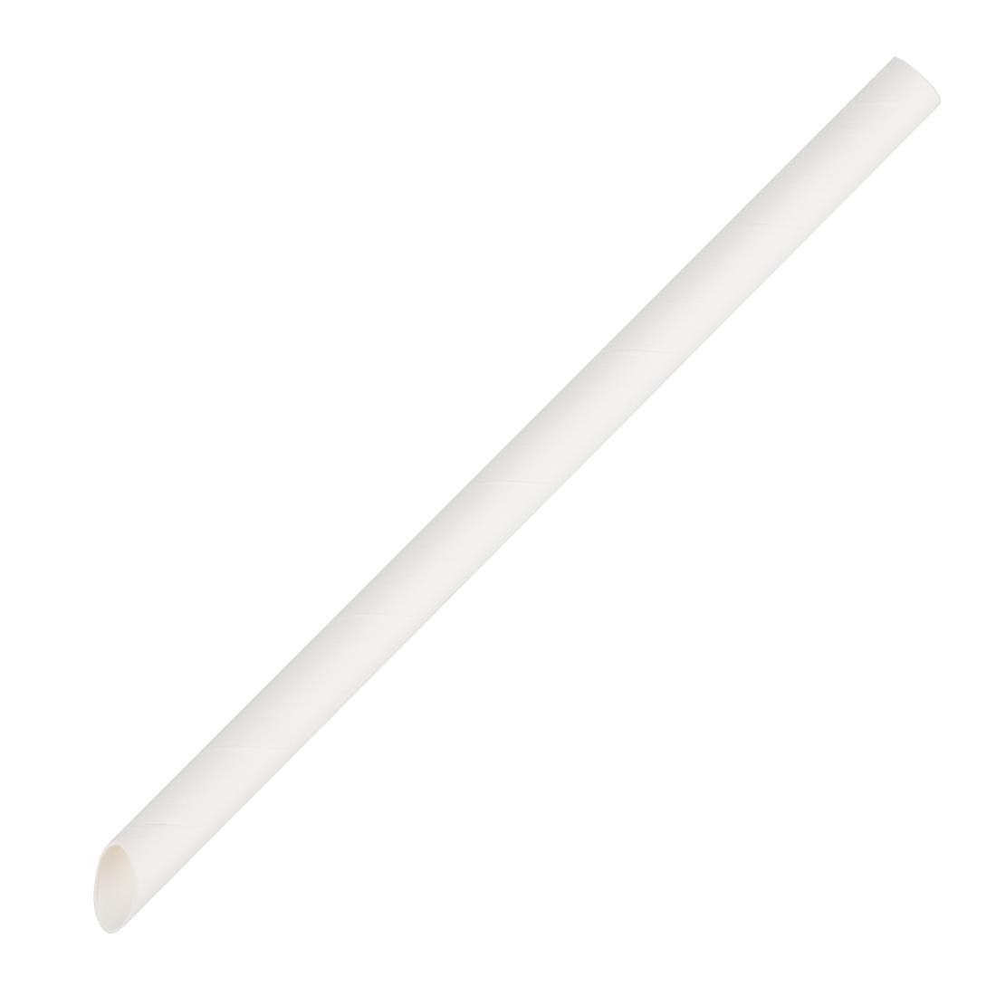 Pailles en papier pour bubble tea Fiesta Compostable blanches 12x210mm (lot de 150) — HU369