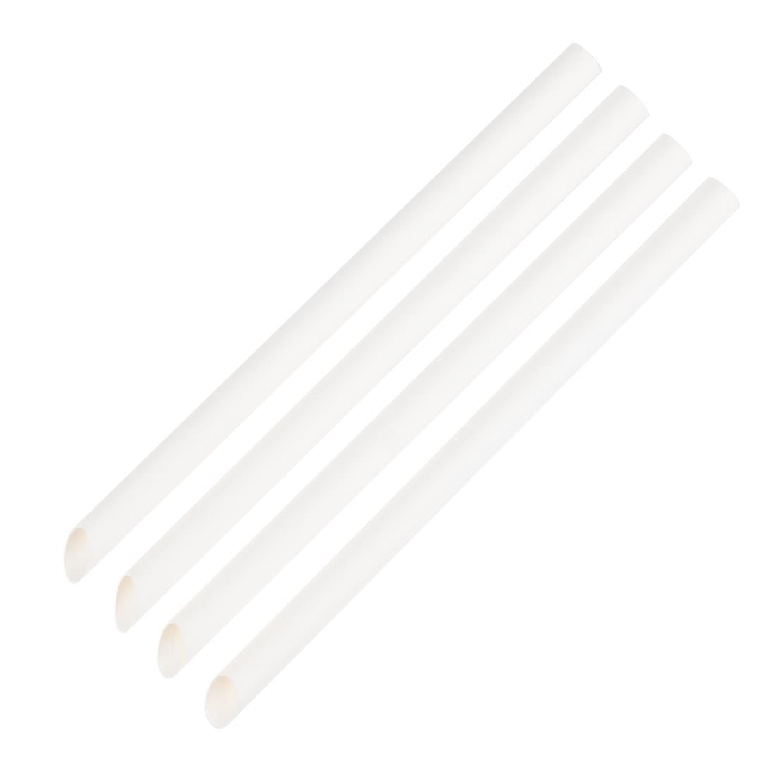 Pailles en papier pour bubble tea Fiesta Compostable blanches 12x210mm (lot de 150) — HU369