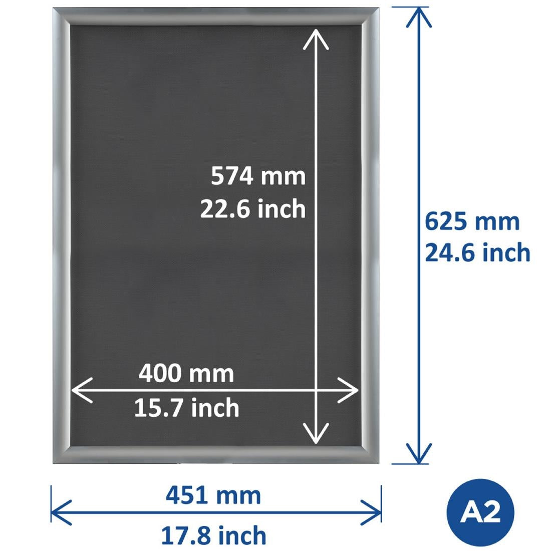 Cadre clipsable en aluminium Europel A2 25mm — HU437