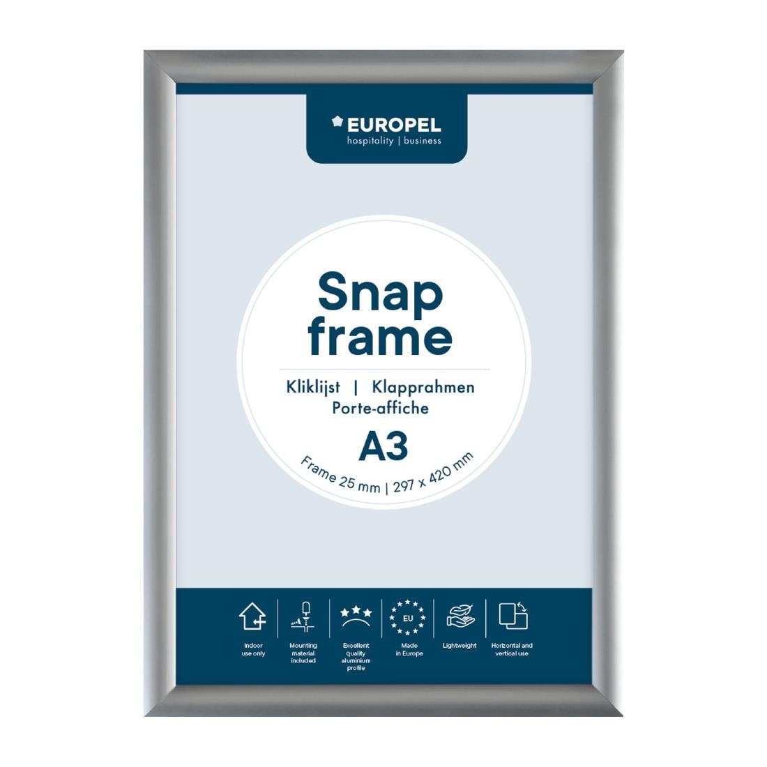 Cadre clipsable en aluminium Europel A3 25mm — HU438