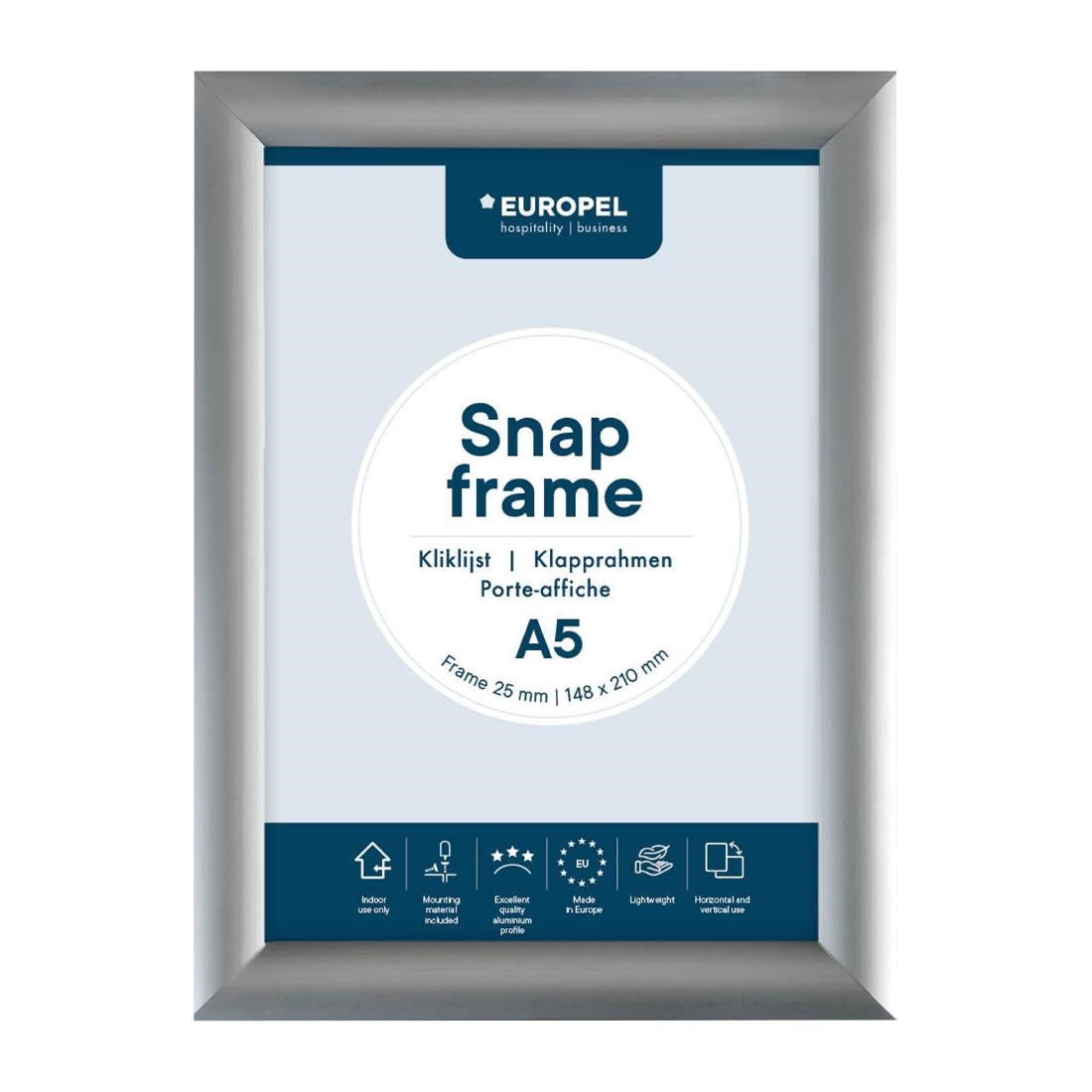 Cadre clipsable en aluminium Europel A5 25mm — HU440