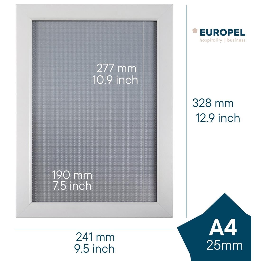 Cadre clipsable Europel A4 25mm blanc mat — HU446
