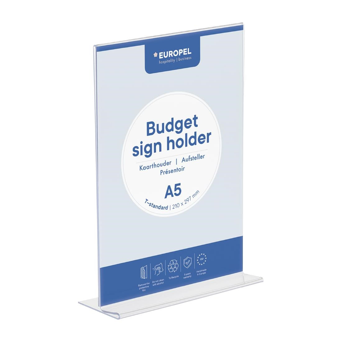 Présentoir de table Europel Budget T-standard A5 transparent — HU466